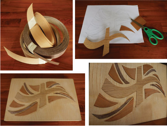 wood veneer collage